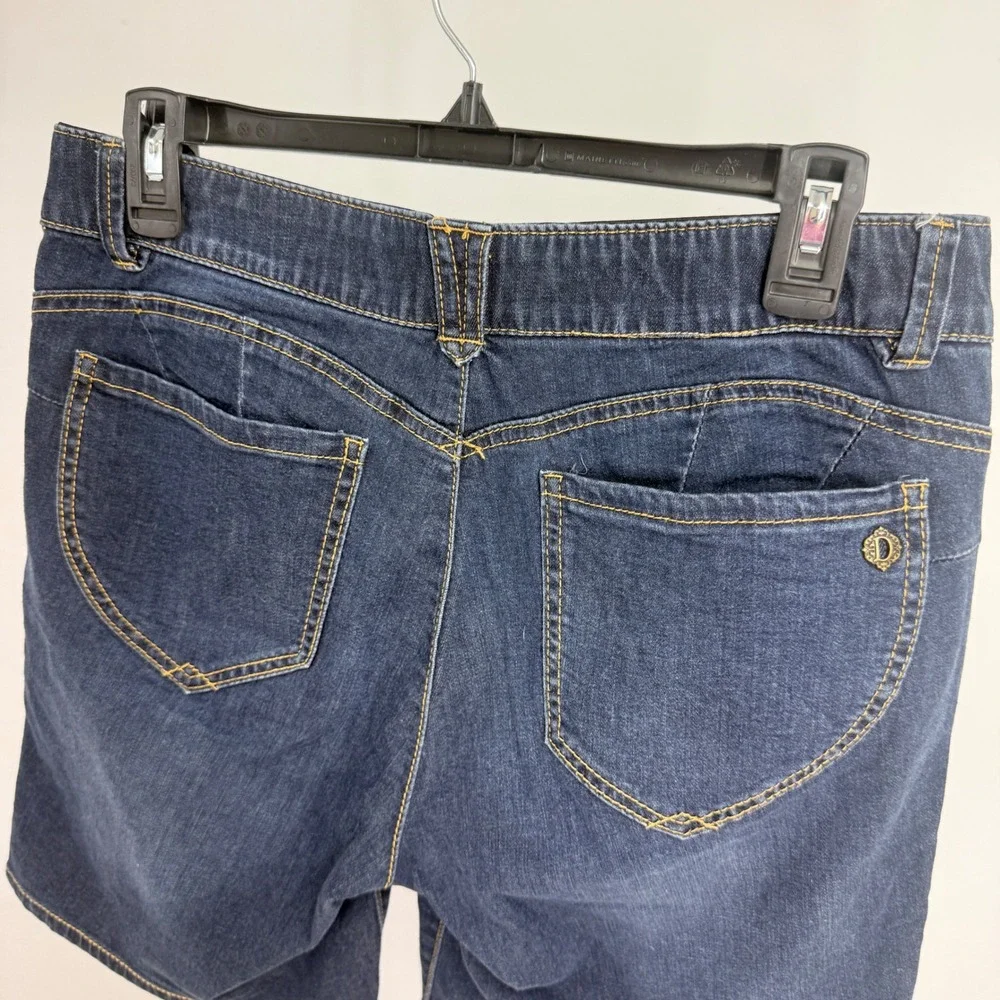 Democracy Absolution Dark Wash Denim Bermuda Shorts Womens 8 Blue Stretch
